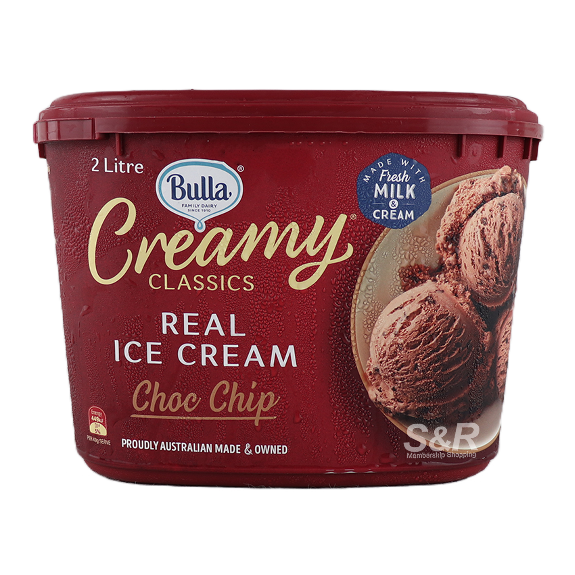 Bulla Creamy Classics Chocolate Chip Ice Cream 2L Bulla Creamy Classics Chocolate Chip Ice Cream 2L